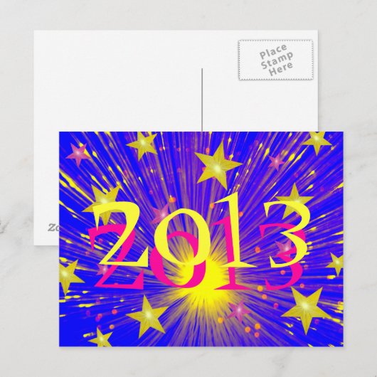 Briefkaart vuurwerk "2013" (Voorkant / Achterkant)