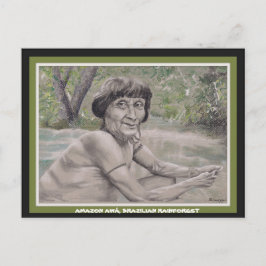 Briefkaart w orig. kunst, ouder uit het Amazon reg