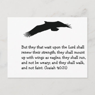 Briefkaart wacht op de Lord Isaiah 40:31