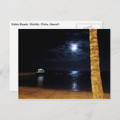 Briefkaart Waikiki Moonrise (Voorkant / Achterkant)