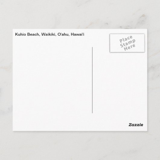 Briefkaart Waikiki Moonrise (Achterkant)