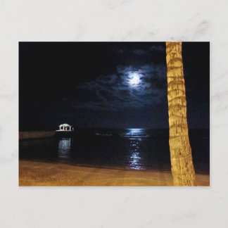 Briefkaart Waikiki Moonrise