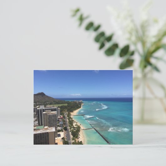 Briefkaart Waikiki van Hawaï (Staand voorkant)