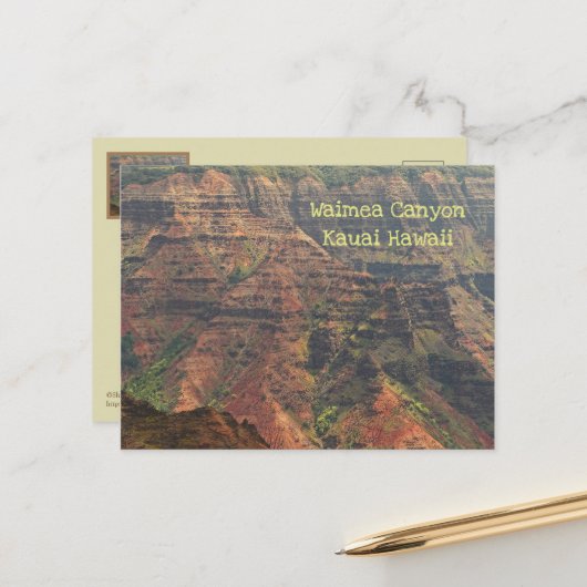 BRIEFKAART Waimea Canyon, Kauai, Hawaii (Voorkant / Achterkant in situ)