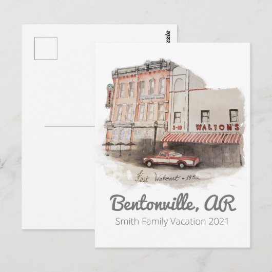 Briefkaart Walmart-waterverf (Voorkant / Achterkant)