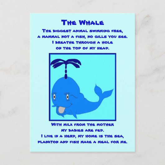 Briefkaart walvisgedicht (Voorkant)