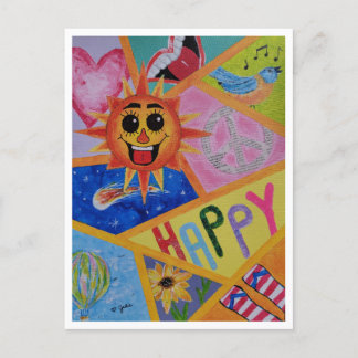 Briefkaart - Wandelen op zon