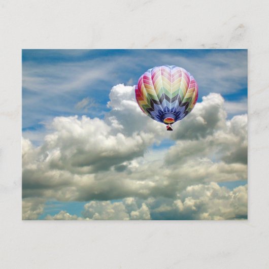 Briefkaart - Warm luchtballon in wolken (Voorkant)