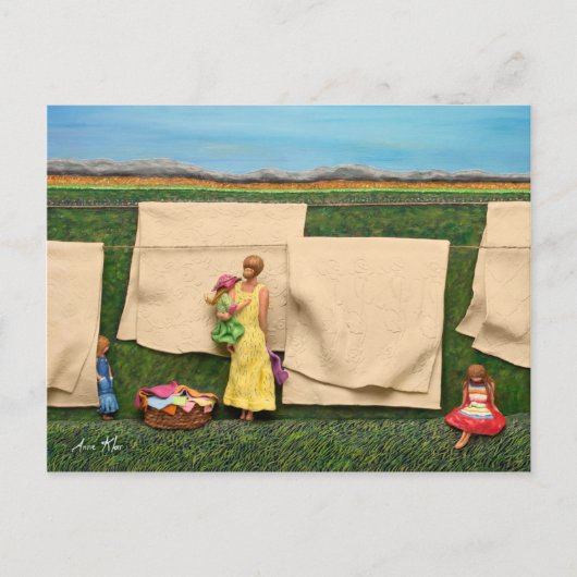 Briefkaart wasgoed (Voorkant)