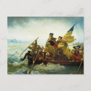Briefkaart-Washington die de Delaware rivier overs Briefkaart