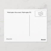 Briefkaart Washington Monument (Achterkant)