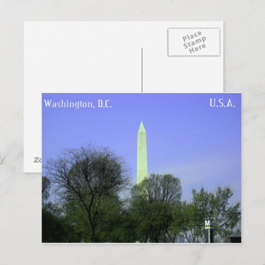 Briefkaart Washington Monument (Voorkant / Achterkant)
