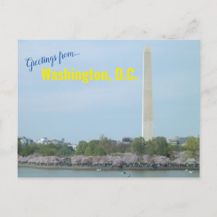 Briefkaart - Washington Monument en Cherry Blossom