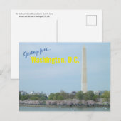 Briefkaart - Washington Monument en Cherry Blossom (Voorkant / Achterkant)