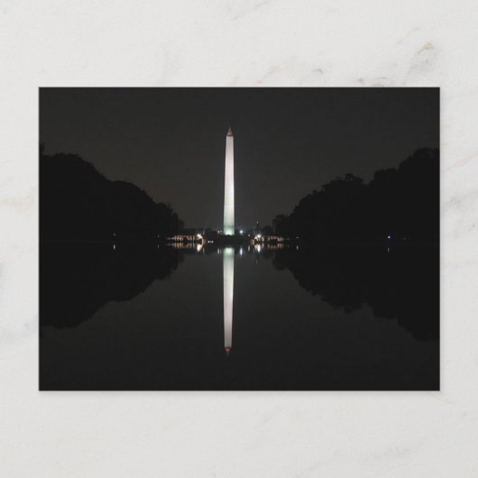 Briefkaart Washington Monument in night, VS (Voorkant)