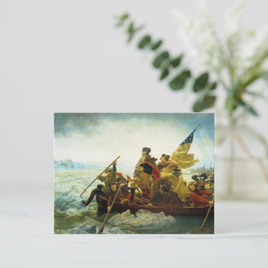 Briefkaart - Washington oversteekt de Delaware Riv (Staand voorkant)