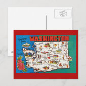 Briefkaart Washington State Map (Voorkant / Achterkant)