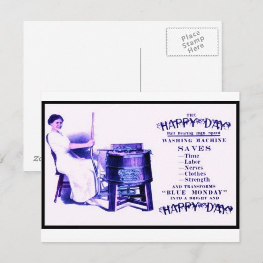 Briefkaart wasmachine (Voorkant / Achterkant)