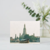 Briefkaart Wat aan de rivier Chao Phraya in Bangko (Staand voorkant)