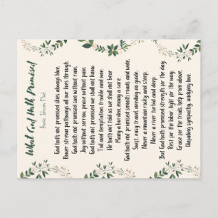 Briefkaart Wat God Hath beloofde