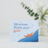 Briefkaart Wat uw boot drijft (Staand voorkant)
