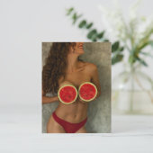 Briefkaart Watermelon Summer Bikini (Staand voorkant)