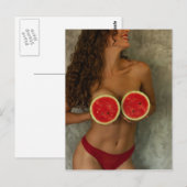 Briefkaart Watermelon Summer Bikini (Voorkant / Achterkant)