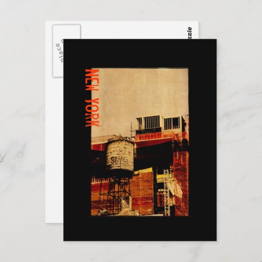 Briefkaart watertoren in New York (Voorkant / Achterkant)