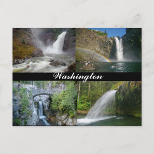 Briefkaart waterval in Washington