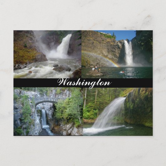 Briefkaart waterval in Washington (Voorkant)