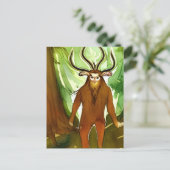 Briefkaart Waterverf Cernunnos (Staand voorkant)