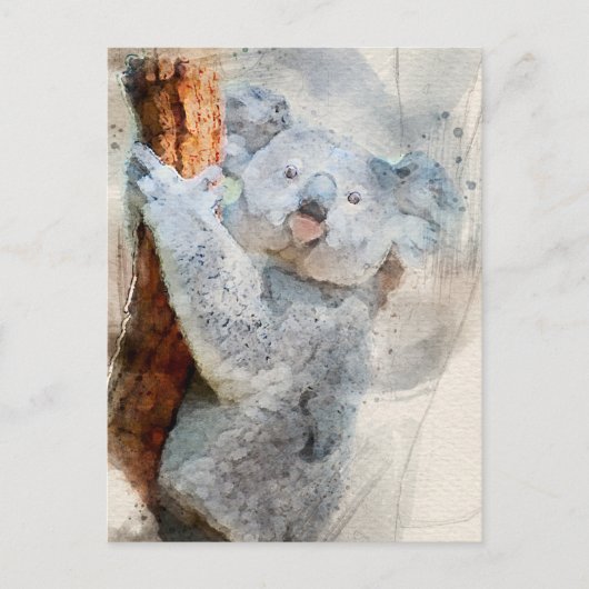Briefkaart Waterverf Koala 2022 (Voorkant)