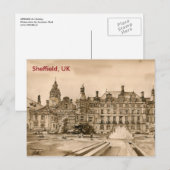 Briefkaart - Waterverf - Sheffield, Verenigd Konin (Voorkant / Achterkant)