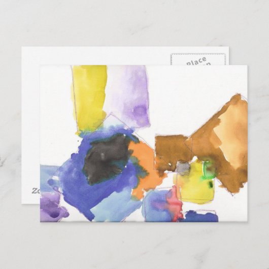 briefkaart "Waterverf vierkantjes" van xaNdeR (Voorkant / Achterkant)