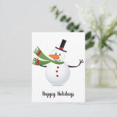 Briefkaart Waving Carrot Nose Snowman (Staand voorkant)