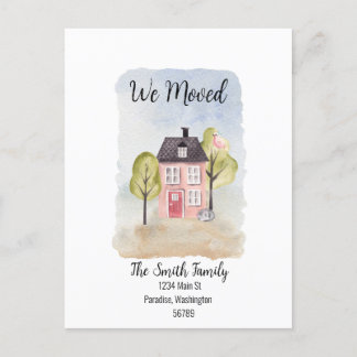 briefkaart "We hebben ons verplaatst"