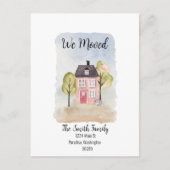 briefkaart "We hebben ons verplaatst" (Voorkant)