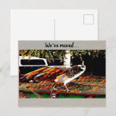 briefkaart "We hebben ons verplaatst" (Voorkant / Achterkant)