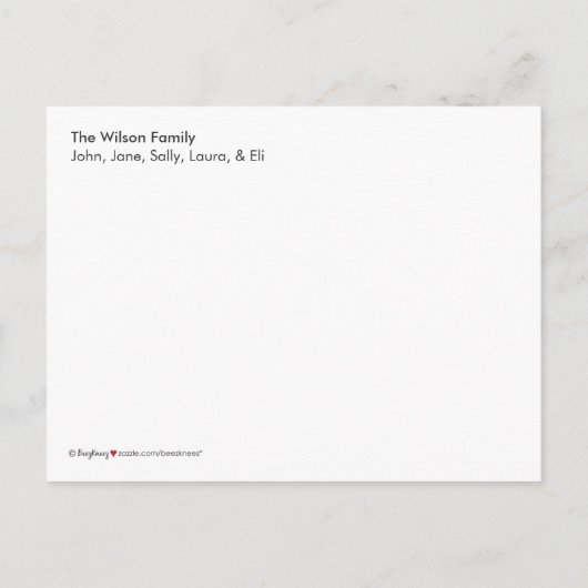 BRIEFKAART: We zijn verhuisd! Klassiek huis (rood) Aankondigingskaart (Achterkant)