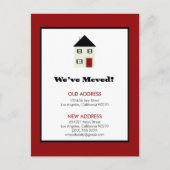BRIEFKAART: We zijn verhuisd! Klassiek huis (rood) Aankondigingskaart (Voorkant)
