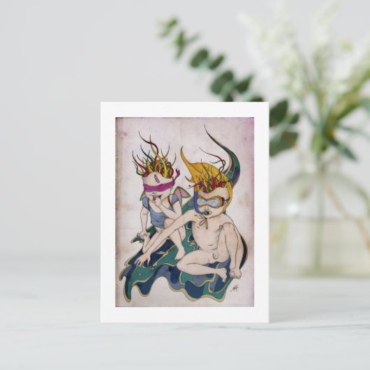 Briefkaart - We zouden de wereld redden (Staand voorkant)