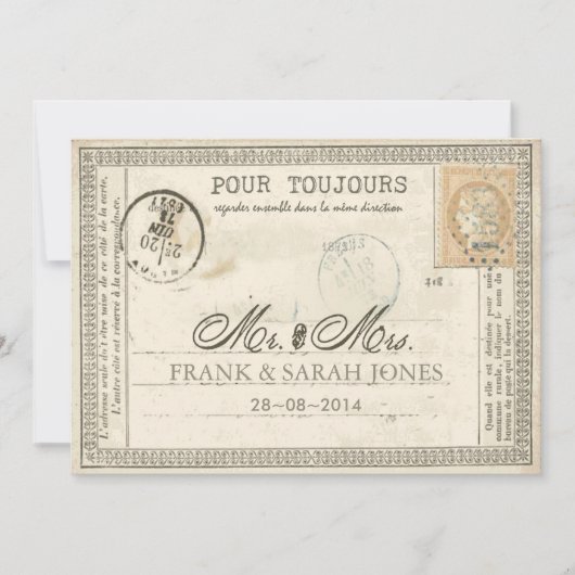 Briefkaart Wedding French (Voorkant)