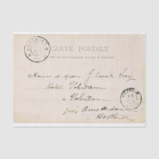 Briefkaart-weefselpapier Tissuepapier (Voorkant)