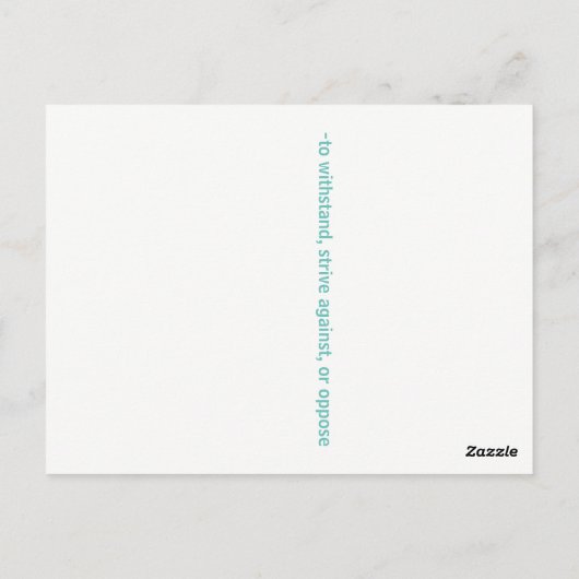 Briefkaart weerstaan (Achterkant)