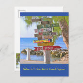briefkaart/Welkom bij Rum Point, Grand Cayman Briefkaart (Voorkant / Achterkant)