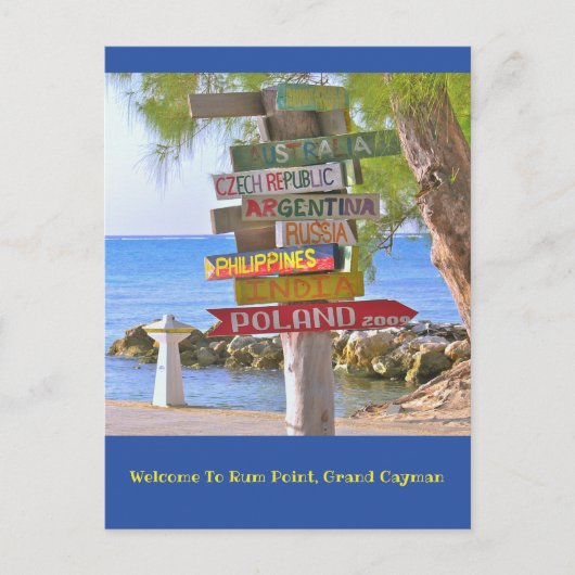 briefkaart/Welkom bij Rum Point, Grand Cayman Briefkaart (Voorkant)