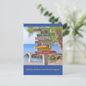 briefkaart/Welkom bij Rum Point, Grand Cayman Briefkaart (Staand voorkant)