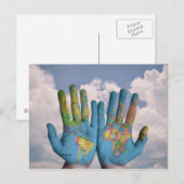 briefkaart 'Wereld in je handen' (Voorkant / Achterkant)
