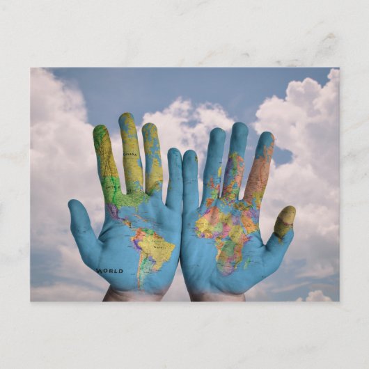 briefkaart 'Wereld in je handen' (Voorkant)