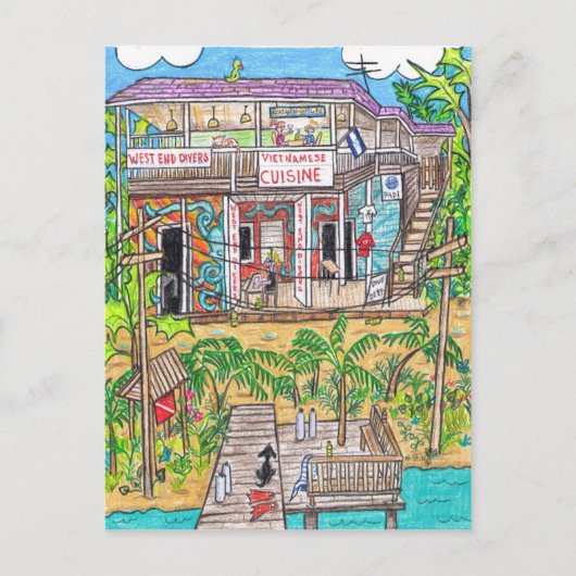 Briefkaart West End Divers (Voorkant)